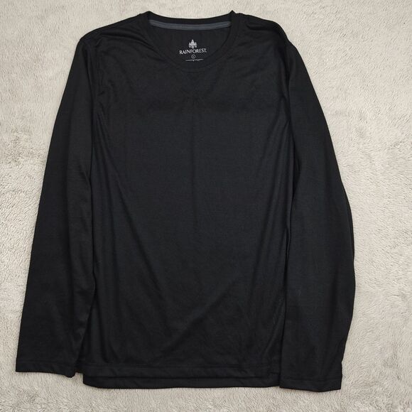 Rainforest Long Sleeve T-Shirt Men's L Black Athletic Basic Minimalist - Picture 1 of 5